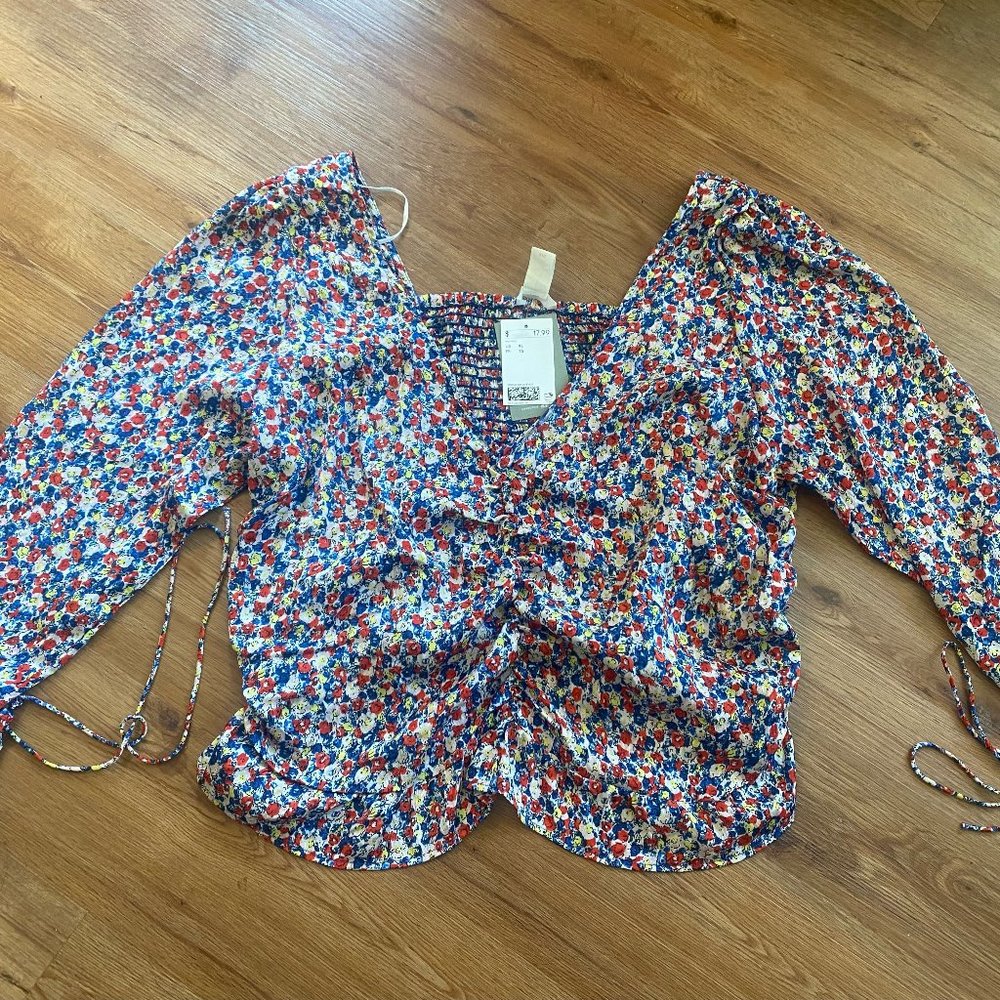 H&M, multicolored (blue, red and yellow), blouse